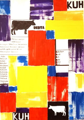 "Bunte Kühe fliegen hoch" lautet der Titel der Ausstellung.